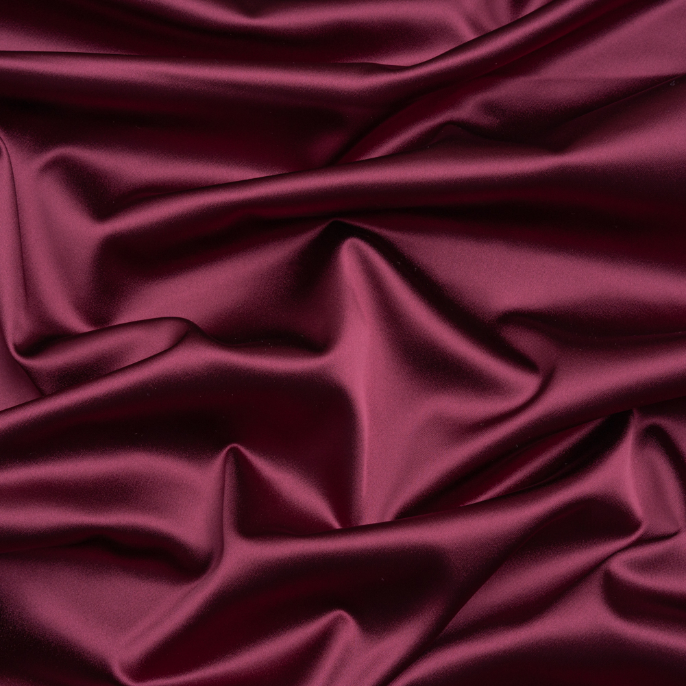 Stretch Satin Made in Italy – Burgundy with Black Backing – Premium Collection Stretch Satin Made in Italy – Burgundy with Black Backing – Premium Collection
