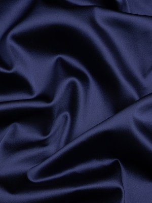 Stretch Satin Made in Italy – Navy with Black Backing – Premium Collection Stretch Satin Made in Italy – Navy with Black Backing – Premium Collection