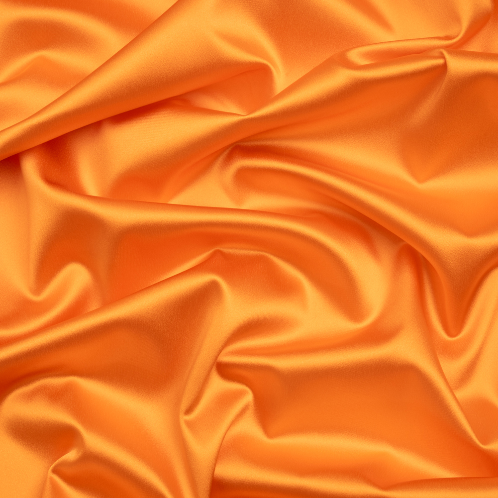 Stretch Satin Made in Italy – Orange with Peach Backing – Premium Collection Stretch Satin Made in Italy – Orange with Peach Backing – Premium Collection