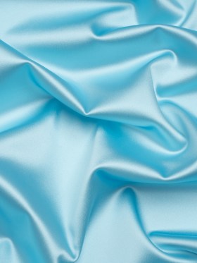 Stretch Satin Made in Italy – Sky Blue with White Backing – Premium Collection Stretch Satin Made in Italy – Sky Blue with White Backing – Premium Collection