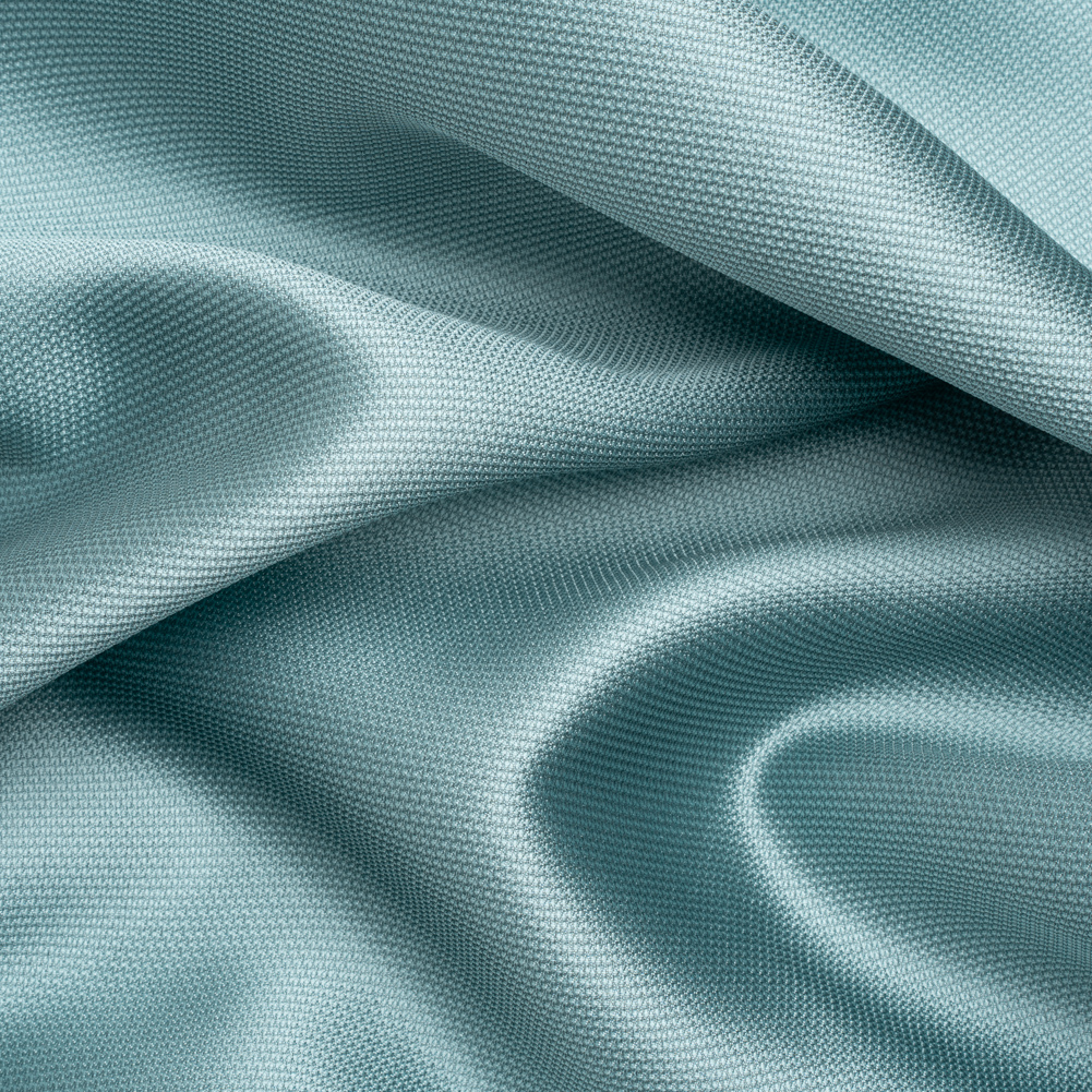 Polyester and Silk Mikado Pique Made in Italy – Cameo Blue – Premium Collection Polyester and Silk Mikado Pique Made in Italy – Cameo Blue – Premium Collection