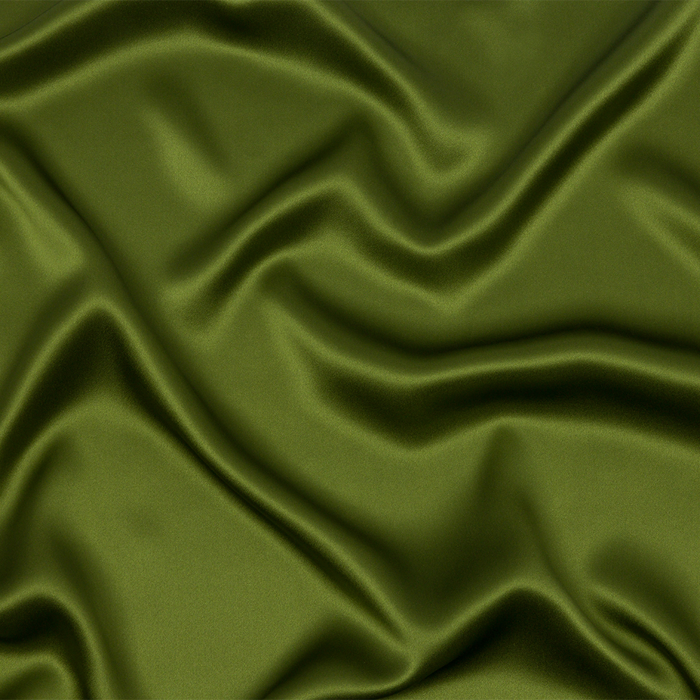 Stretch Silk Charmeuse – Pesto Green – Premium Collection Stretch Silk Charmeuse – Pesto Green – Premium Collection