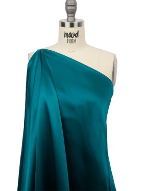 Stretch Silk Charmeuse – Deep Teal – Premium Collection Stretch Silk Charmeuse – Deep Teal – Premium Collection