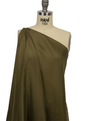 China Silk/Silk Habotai – Olive Green – Premium Collection China Silk/Silk Habotai – Olive Green – Premium Collection