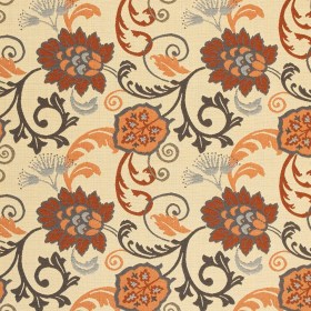 Elegance Upholstery Woven by Sunbrella – Marble, Red and Orange Floral Elegance Upholstery Woven by Sunbrella – Marble, Red and Orange Floral