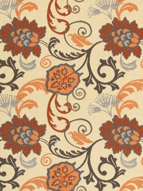 Elegance Upholstery Woven by Sunbrella – Marble, Red and Orange Floral Elegance Upholstery Woven by Sunbrella – Marble, Red and Orange Floral