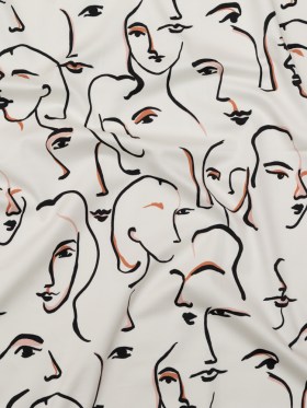 Stretch Cotton Sateen – Illustrative Faces – Abstract Concepts Print – Mood Exclusive Kenko Collection Stretch Cotton Sateen – Illustrative Faces – Abstract Concepts Print – Mood Exclusive Kenko Collection
