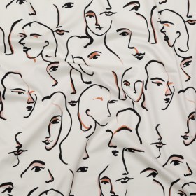 Stretch Cotton Sateen – Illustrative Faces – Abstract Concepts Print – Mood Exclusive Kenko Collection Stretch Cotton Sateen – Illustrative Faces – Abstract Concepts Print – Mood Exclusive Kenko Collection