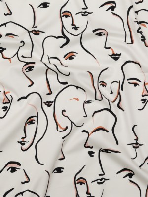 Stretch Cotton Sateen – Illustrative Faces – Abstract Concepts Print – Mood Exclusive Kenko Collection Stretch Cotton Sateen – Illustrative Faces – Abstract Concepts Print – Mood Exclusive Kenko Collection