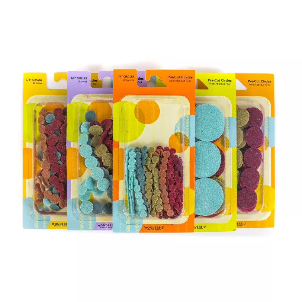 Wool Sue Spargo Pre-Cut Wool Circles Appliqué Packs Wool Sue Spargo Pre-Cut Wool Circles Appliqué Packs