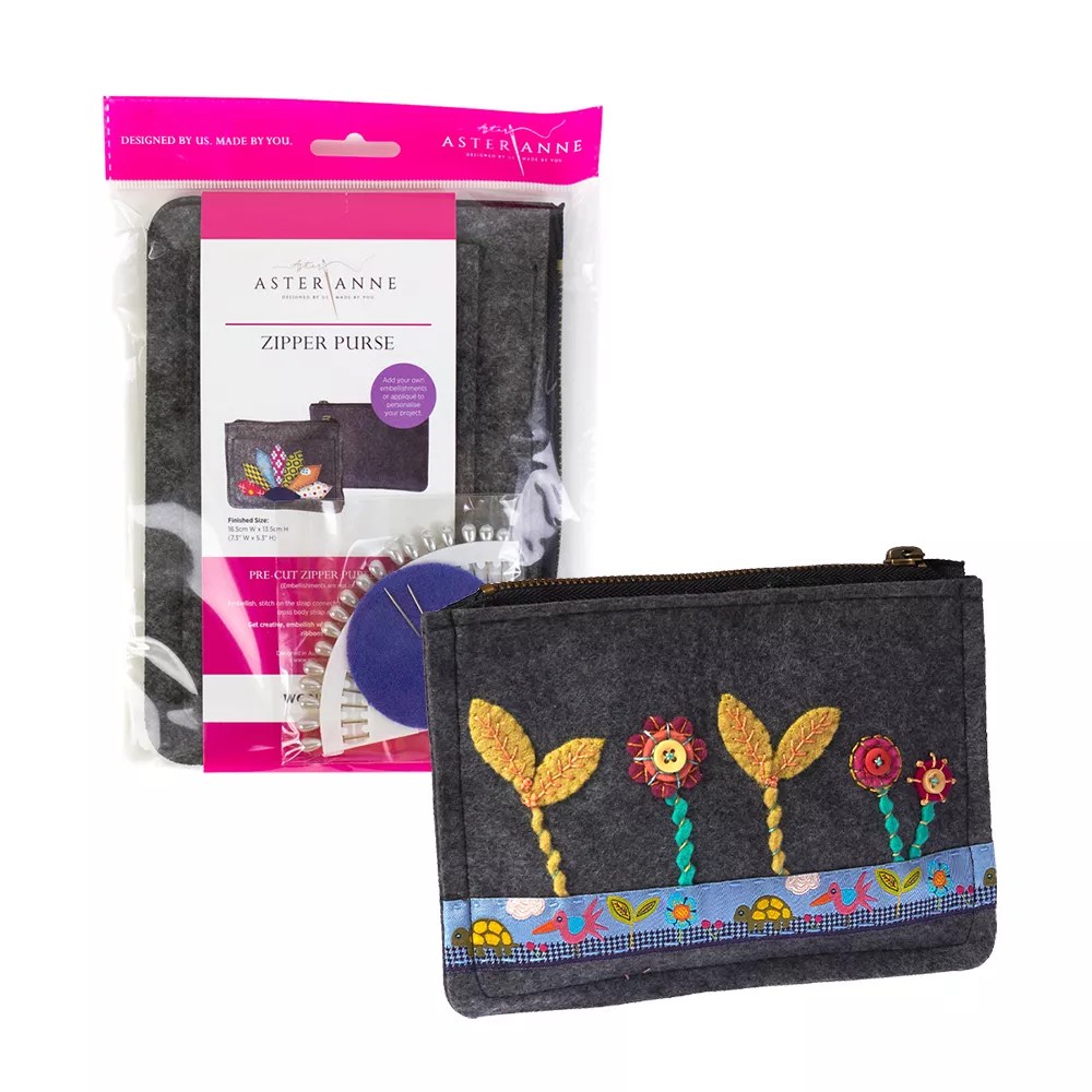Aster & Anne Self Assemble Kits Zipper Purse Aster & Anne Self Assemble Kits Zipper Purse