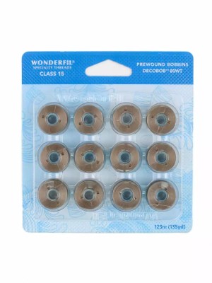 DecoBobâ„¢ Pre-Wound Bobbins Class 15 DBP15-114 – Brown/Grey DecoBobâ„¢ Pre-Wound Bobbins Class 15 DBP15-114 – Brown/Grey