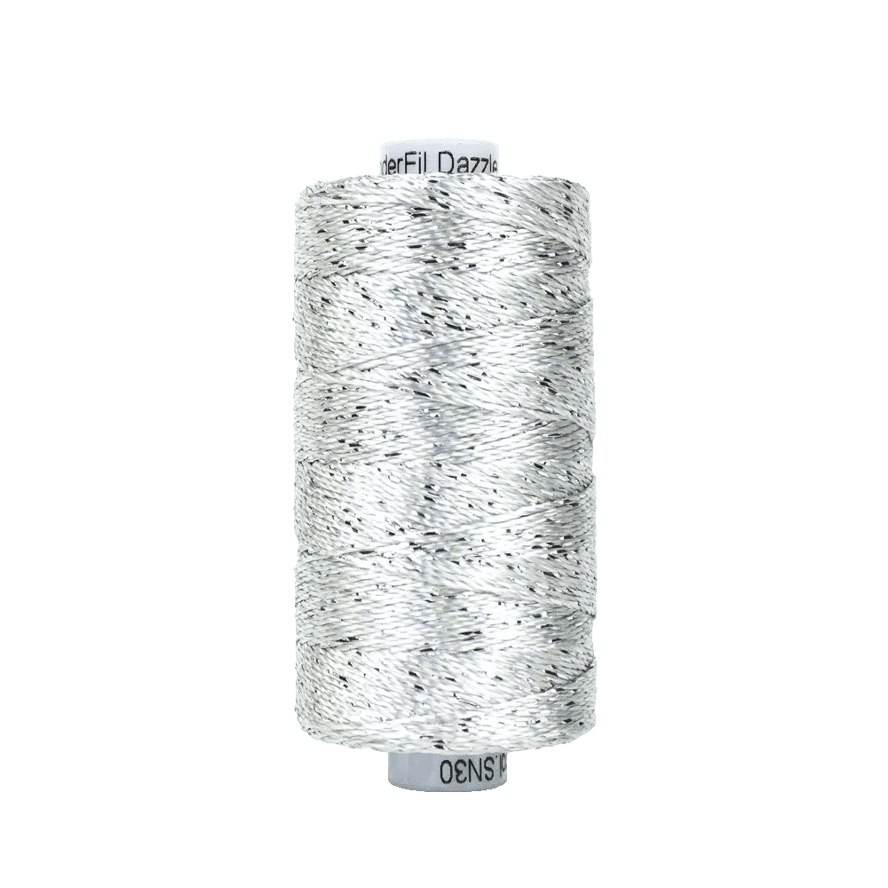 Starry Night Dazzle™ 8wt Rayon with Metallic Thread DZM30 – Ice (200yd) Starry Night Dazzle™ 8wt Rayon with Metallic Thread DZM30 – Ice (200yd)