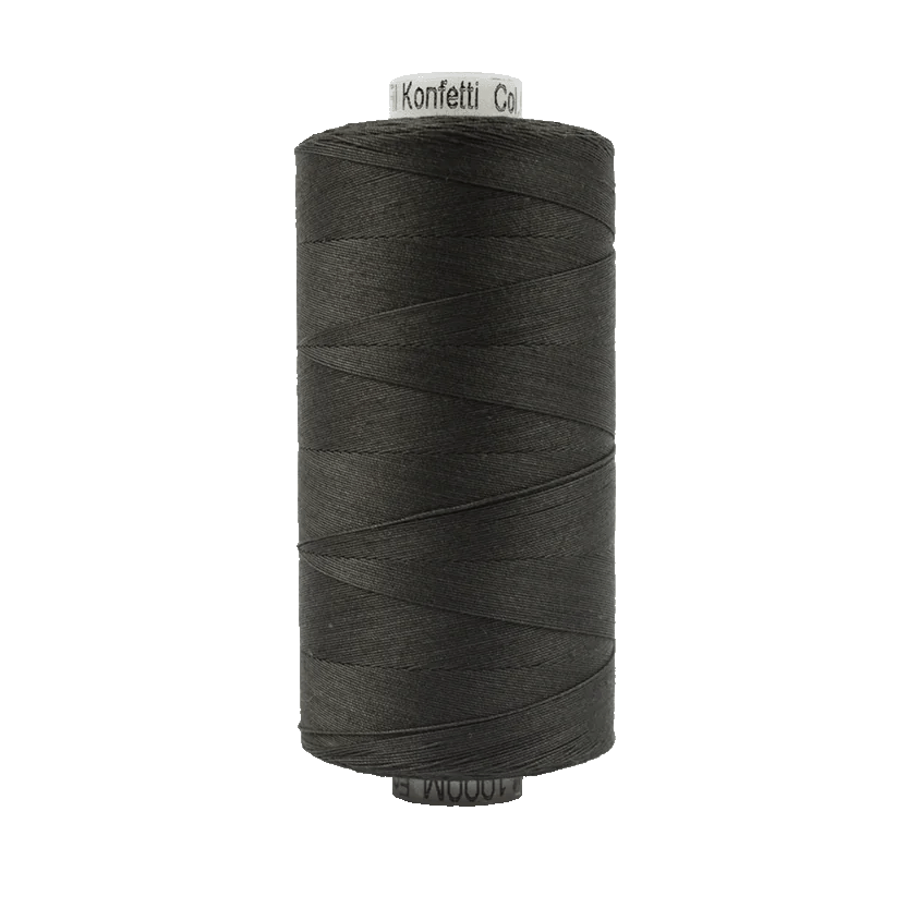 Konfetti™ 50wt Egyptian Cotton Thread KT201 – Soft Black Konfetti™ 50wt Egyptian Cotton Thread KT201 – Soft Black