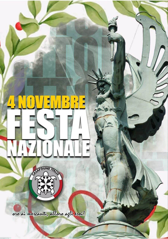 CasaPound corona i monumenti alla Vittoria di tutta la Nazione CasaPound corona i monumenti alla Vittoria di tutta la Nazione