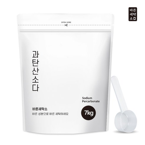 바른세탁소 과탄산소다 초대용량 7kg 산소계표백제 1등급원료 사용, 바른세탁소 과탄산소다 파우치 7kg+스푼1개, 1개