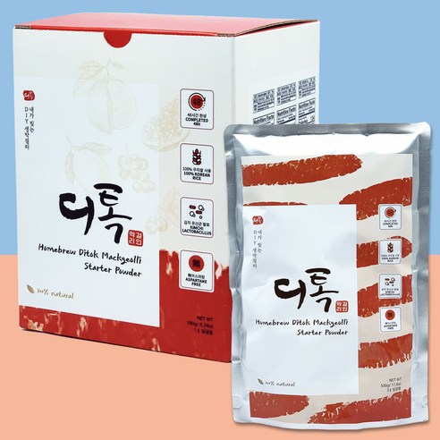 디톡막걸리 건강 수제 선물 막걸리 가루 누룩 탄산 생막걸리 제조 DIY 술만들기 키트, 과일 석류180g