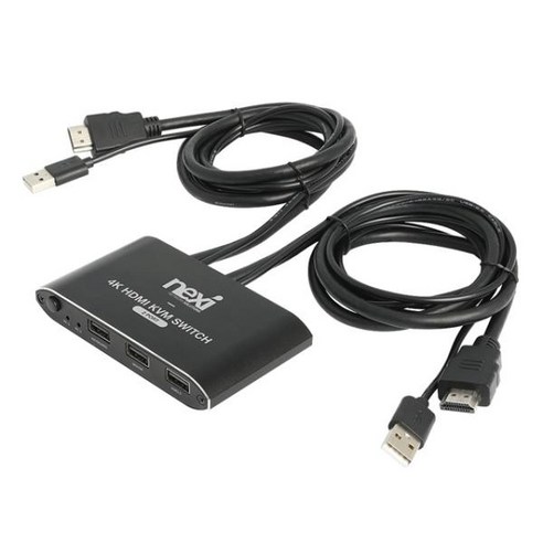 넥시 HDMI 2포트 2대1 HDMI KVM 스위치 케이블 일체형 (NX1281)