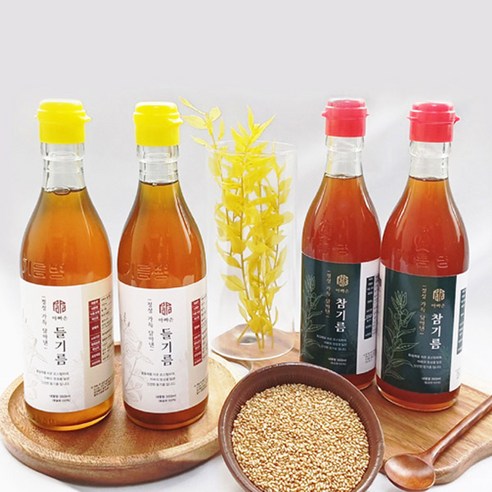 통참깨 통들깨100* 저온압착 아빠손 참기름 들기름 350ml, 05.참기름1병+들기름1병(700lml), 2개
