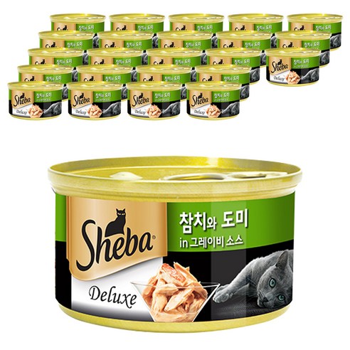 쉬바 반려묘용 간식 캔, 참치 슬라이스, 85g, 24개