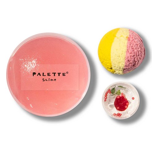 팔레트슬라임 베리레시피 라즈베리 소르베 우드글루 슬라임 200ml + 25ml + 스쿱, 혼합색상, 1세트