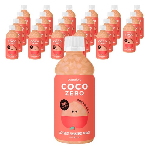 슈가로로 코코제로 복숭아, 340ml, 12개