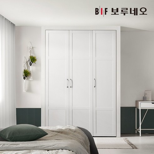 보루네오 코어 여닫이 작은방 붙박이장 180cm 6자, 화이트 180cm