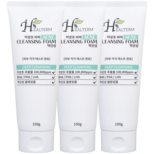 힐텀 어성초 바하 아크네 약산성 클렌징폼 150g, 3개