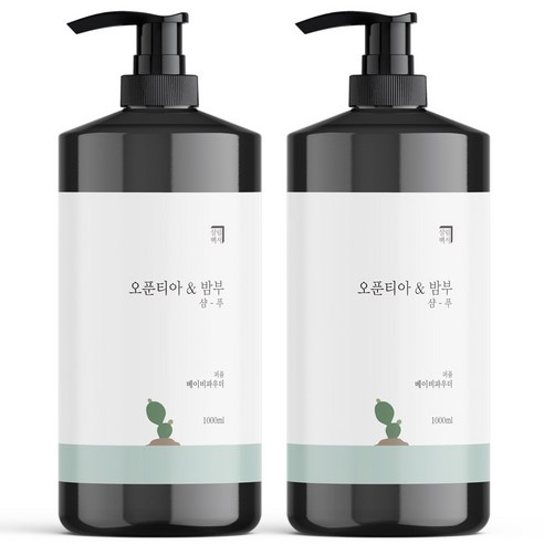 살림백서 오푼티아 앤 밤부 퍼퓸 샴푸 베이비파우더, 1000ml, 2개