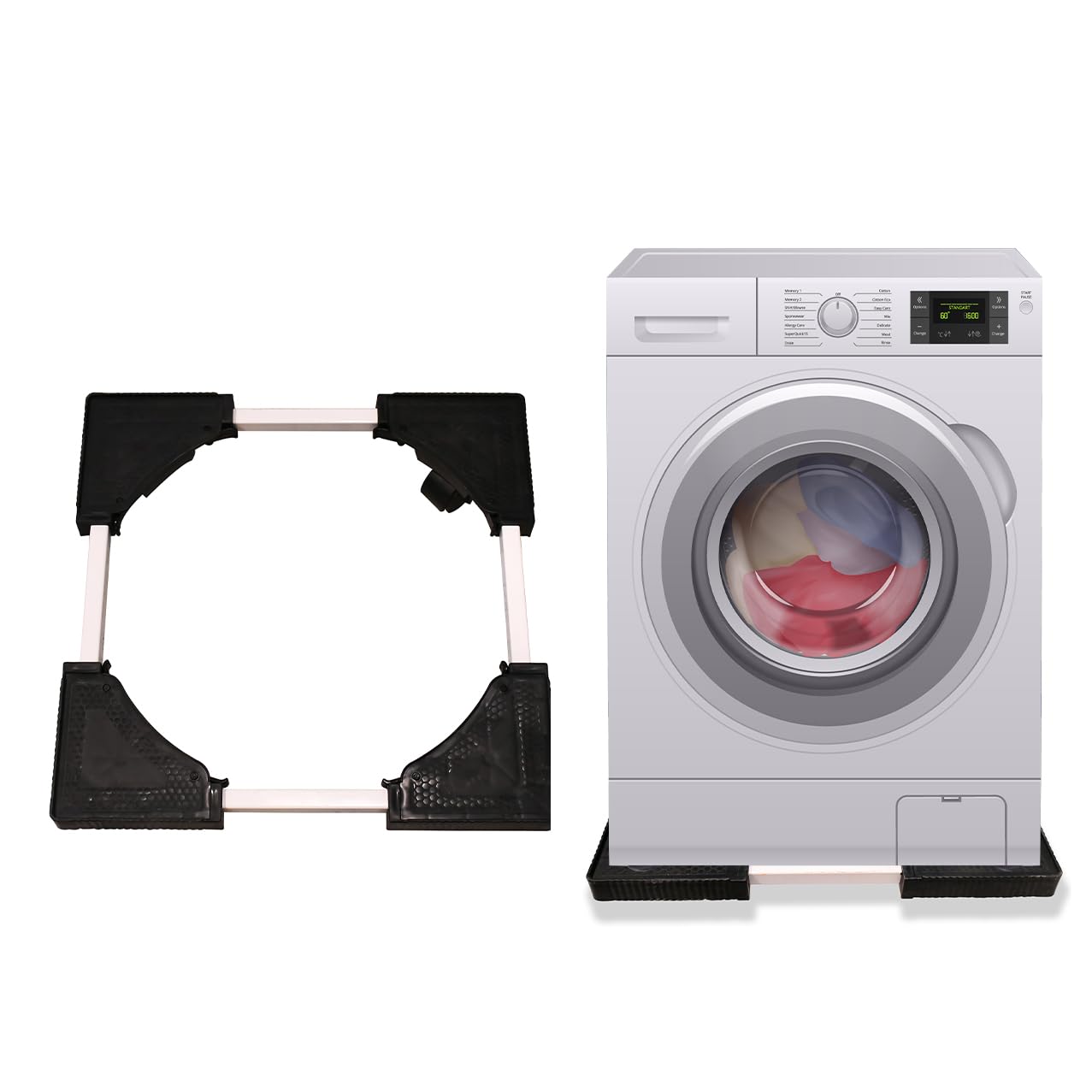 Wings Star Heavy Duty Adjustable Front Load Washing Machine Stand Trolley Compatible for IFB (Senator WXS) 8 Kg 5 Star Fully-Automatic Water Proof Wings Star Heavy Duty Adjustable Front Load Washing Machine Stand Trolley Compatible for IFB (Senator WXS) 8 Kg 5 Star Fully-Automatic Water Proof