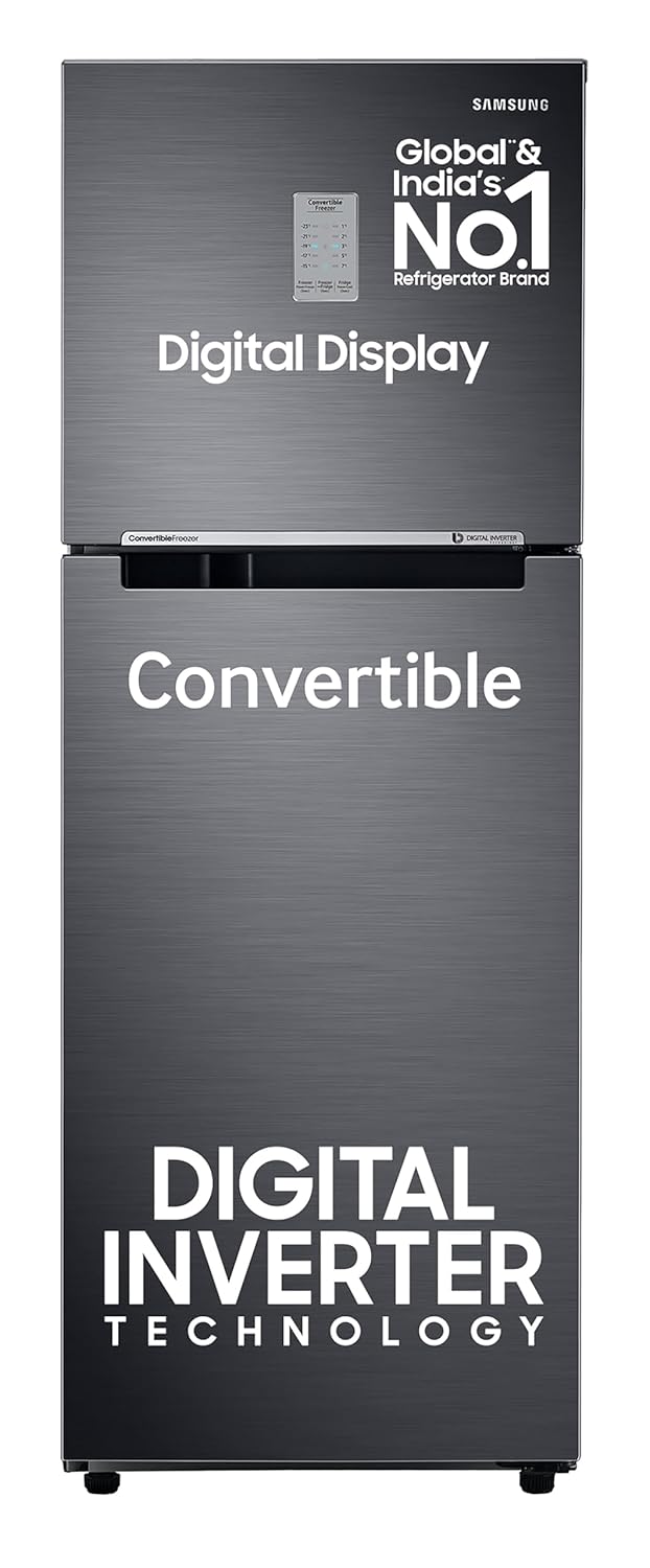 Samsung 236 L, 3 Star, Convertible, Digital Inverter with Display Frost Free Double Door Refrigerator (RT28C3733B1/HL, Black Matt, 2024 Model) Samsung 236 L, 3 Star, Convertible, Digital Inverter with Display Frost Free Double Door Refrigerator (RT28C3733B1/HL, Black Matt, 2024 Model)