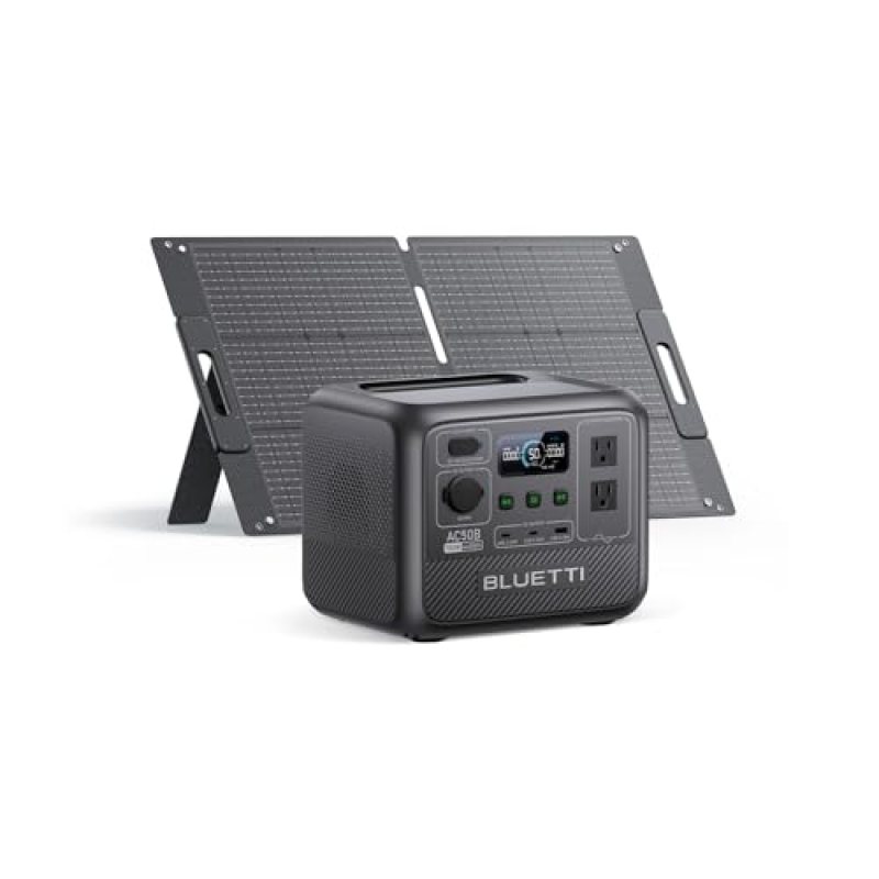 BLUETTI Solar Generator AC50B with 100W Solar Panel Included (Ships Separately), 448Wh/700W Portable Power Station, 65W USB-C PD Output, LiFePO4 Battery Backup for Travel, Camping, Outage BLUETTI Solar Generator AC50B with 100W Solar Panel Included (Ships Separately), 448Wh/700W Portable Power Station, 65W USB-C PD Output, LiFePO4 Battery Backup for Travel, Camping, Outage