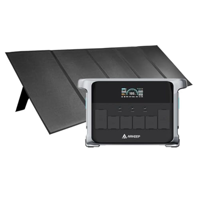 ARKEEP Portable Power Station, 2160Wh LiFePO4 Solar Generator with 600W Solar Panel, 2400W AC/140W USB-C 15 Outputs, 2Hr Fast Charge, APP Control for Camping, RV, Home Backup & Emergency Power ARKEEP Portable Power Station, 2160Wh LiFePO4 Solar Generator with 600W Solar Panel, 2400W AC/140W USB-C 15 Outputs, 2Hr Fast Charge, APP Control for Camping, RV, Home Backup & Emergency Power