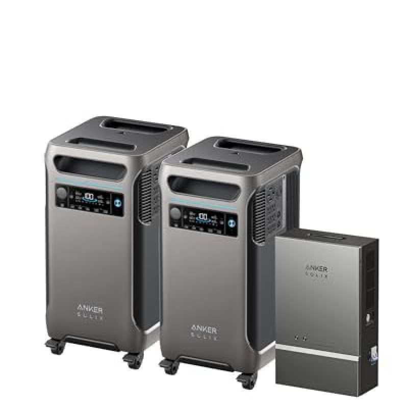 Anker SOLIX F3800 120V/240V Smart Home Power Kit, 7680Wh Portable Power Station with Home Power Panel, 12000W AC Output, Solar Generator for Home Use, RV, Emergencies, Power Outages Anker SOLIX F3800 120V/240V Smart Home Power Kit, 7680Wh Portable Power Station with Home Power Panel, 12000W AC Output, Solar Generator for Home Use, RV, Emergencies, Power Outages
