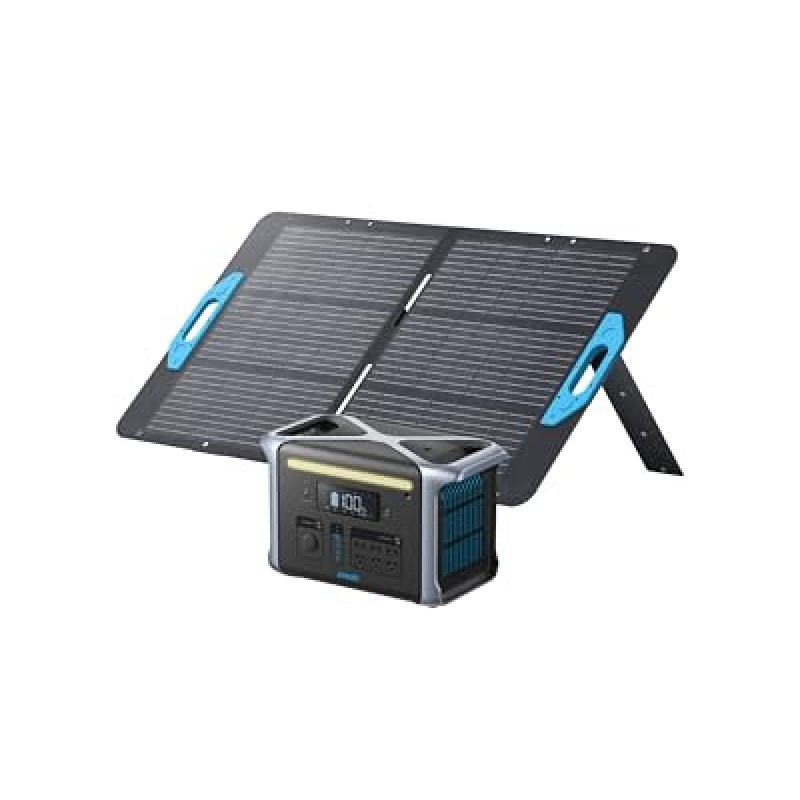 Anker SOLIX F1200 Portable Power Station, PowerHouse 757, 1229Wh Solar Generator, with 100W Solar Panel, LiFePO4, 6 * 110V/1500W AC Outlets, 2 USB-C Ports 100W Max, LED Light for Outdoor Camping Anker SOLIX F1200 Portable Power Station, PowerHouse 757, 1229Wh Solar Generator, with 100W Solar Panel, LiFePO4, 6 * 110V/1500W AC Outlets, 2 USB-C Ports 100W Max, LED Light for Outdoor Camping