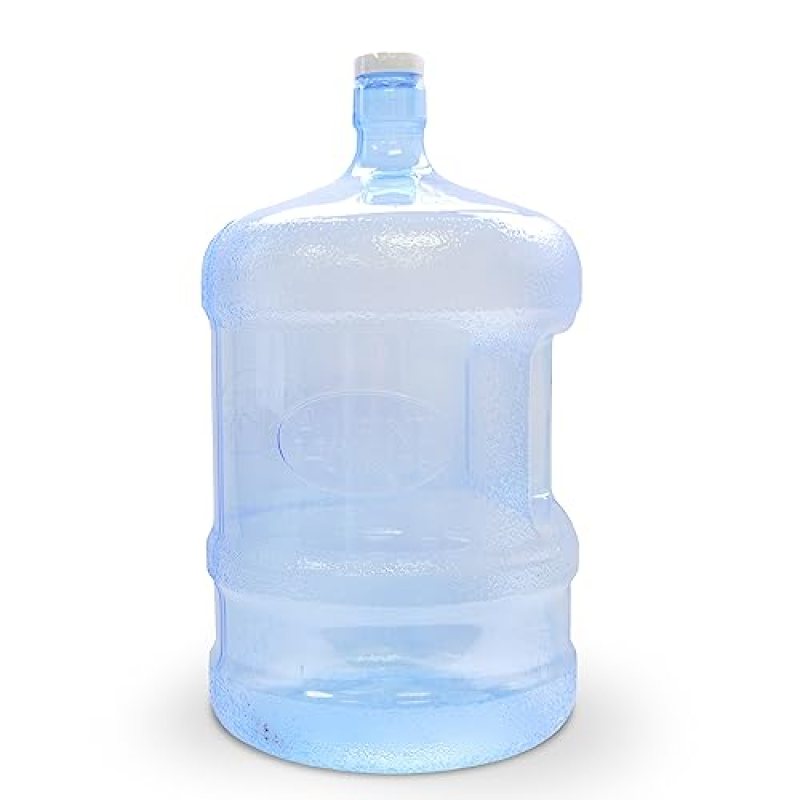 Alpine Cuisine Plastic Water Bottle 5 Gallons Jug Container with Cap, Easy Grip Carry Handle, L, blue Alpine Cuisine Plastic Water Bottle 5 Gallons Jug Container with Cap, Easy Grip Carry Handle, L, blue