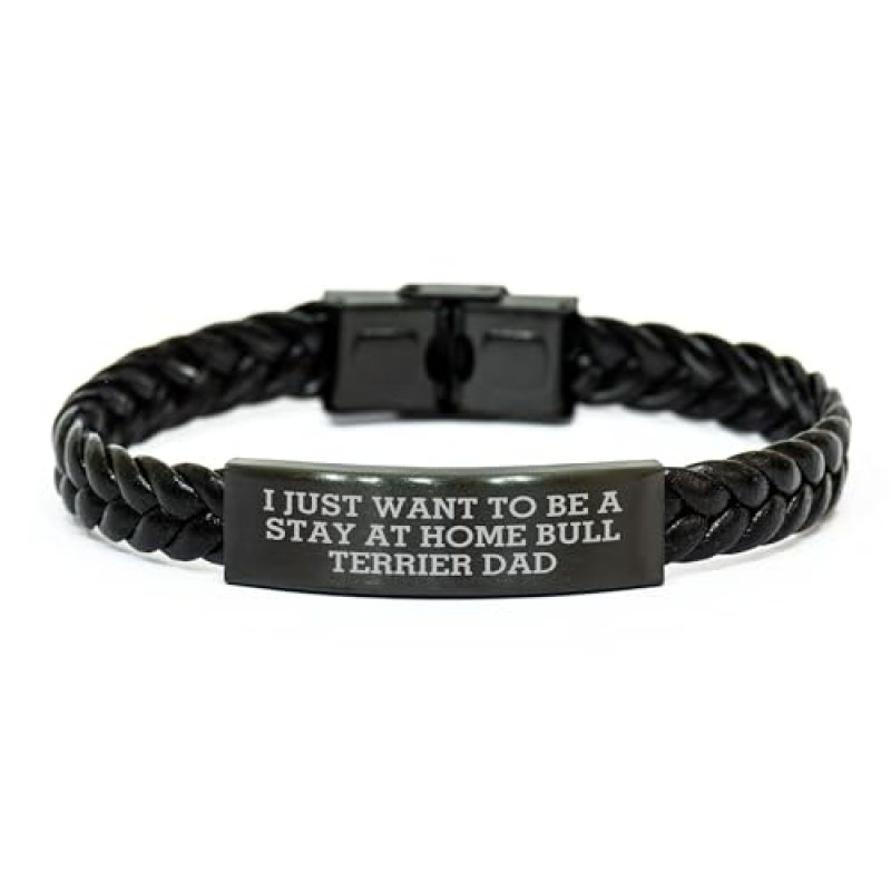 Bull Terrier Dog Gifts, Funny Quote Interlaced Leather Bracelet, Gifts from Dad for Men, Father’s Day Unique Presents Bull Terrier Dog Gifts, Funny Quote Interlaced Leather Bracelet, Gifts from Dad for Men, Father’s Day Unique Presents