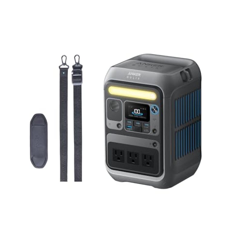 Anker SOLIX C300 Portable Power Station with Adjustable Strap, Outdoor 288Wh LiFePO4 Battery, 300W (600W Surge) Solar Generator, 140W Two-Way Fast Charging, for Camping, Traveling, and Emergencies. Anker SOLIX C300 Portable Power Station with Adjustable Strap, Outdoor 288Wh LiFePO4 Battery, 300W (600W Surge) Solar Generator, 140W Two-Way Fast Charging, for Camping, Traveling, and Emergencies.