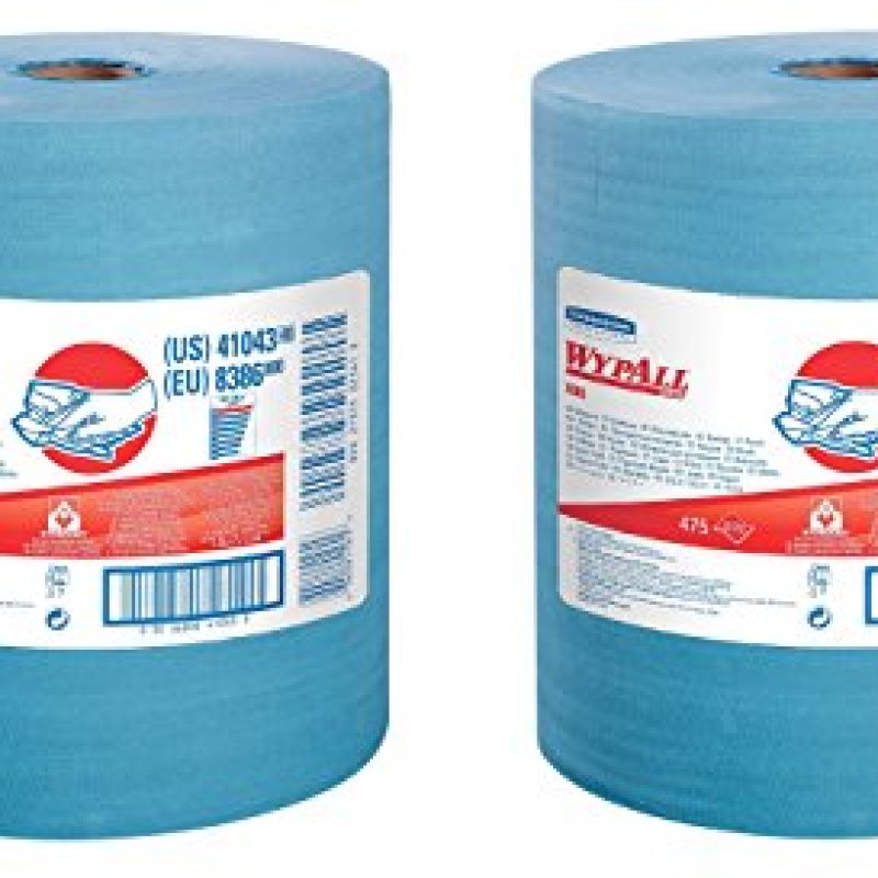 WypAll 41043 X80 Wipers fIteBf with HYDROKNIT, Jumbo Roll, 12 1/2 x 13 2/5, Blue (Pack of 2) WypAll 41043 X80 Wipers fIteBf with HYDROKNIT, Jumbo Roll, 12 1/2 x 13 2/5, Blue (Pack of 2)