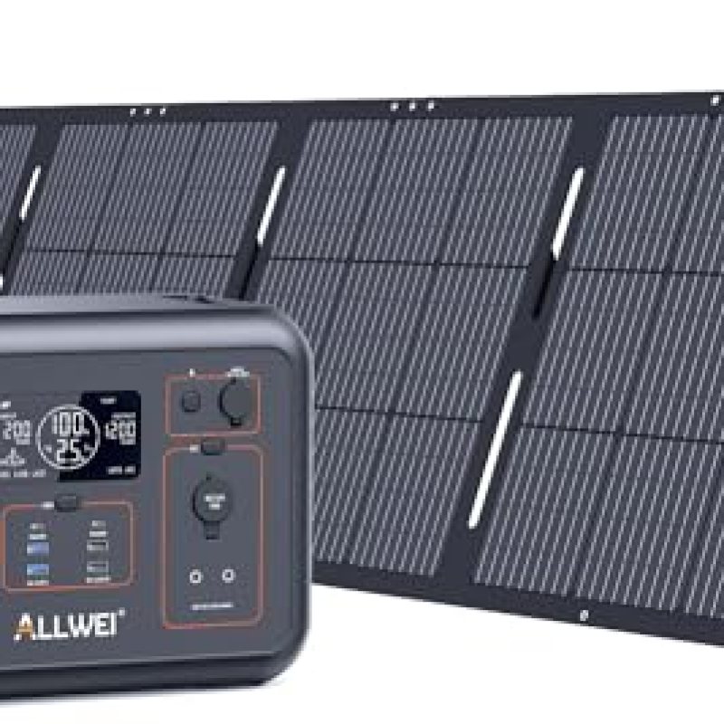 ALLWEI LiFePO4 Portable Power Station 1200W with 1 * 200W Solar Panel, Fast Charge in 1.5Hrs, 1008Wh Solar Generator(Peak 2400W), 4* AC Outlet, Home Backup Battery for Emergency RV Camping Off-grid ALLWEI LiFePO4 Portable Power Station 1200W with 1 * 200W Solar Panel, Fast Charge in 1.5Hrs, 1008Wh Solar Generator(Peak 2400W), 4* AC Outlet, Home Backup Battery for Emergency RV Camping Off-grid