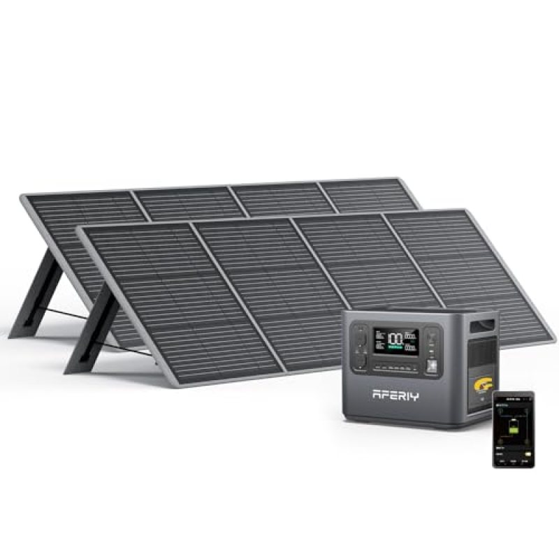 AFERIY Portable Power Station 2400W 2048Wh with 2pcs Foldable Solar Panel 200W (new-ETFE), Solar Generator for RV Van House Outdoor Camping AFERIY Portable Power Station 2400W 2048Wh with 2pcs Foldable Solar Panel 200W (new-ETFE), Solar Generator for RV Van House Outdoor Camping