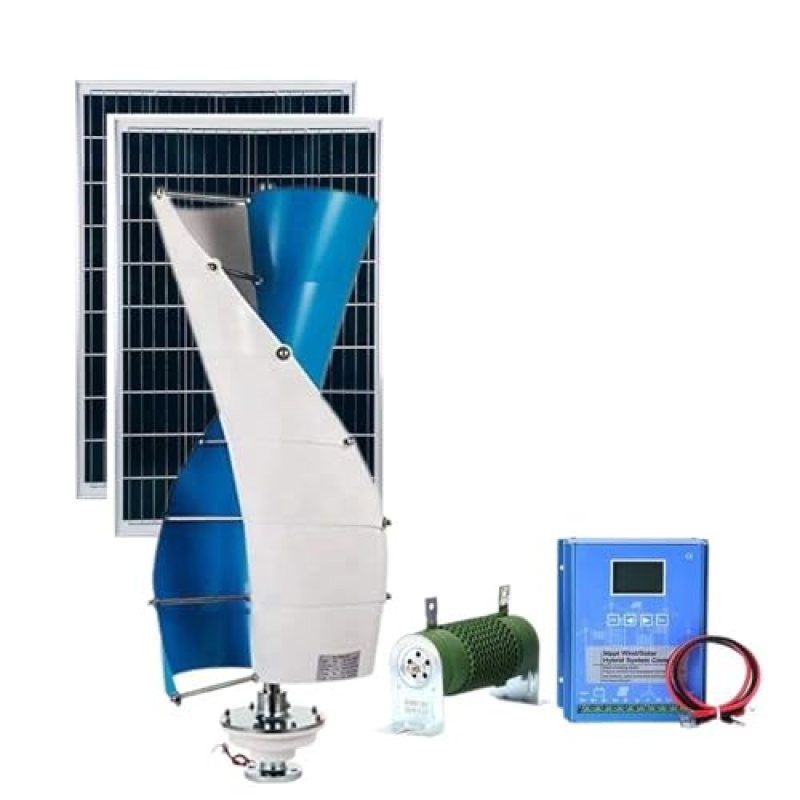 3KW Vertical Axis Wind Turbine Generator Kit, 12V/24V/48V Maglev Three-Phase Generator, Free Energy Windmill + Intelligent Controller + 2×100W Solar Panel(48V) 3KW Vertical Axis Wind Turbine Generator Kit, 12V/24V/48V Maglev Three-Phase Generator, Free Energy Windmill + Intelligent Controller + 2×100W Solar Panel(48V)