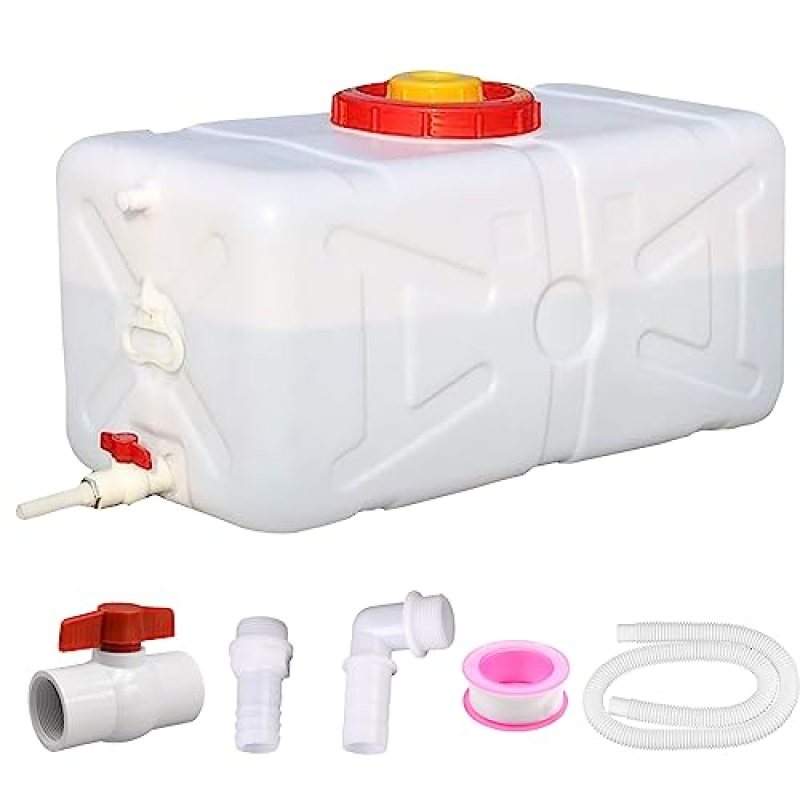 20 Gallon Portable Water Tank with Spigot&Hose, Water Storage Container for Camping, RV, Truck, Emergency Preparedness(Thickening) 20 Gallon Portable Water Tank with Spigot&Hose, Water Storage Container for Camping, RV, Truck, Emergency Preparedness(Thickening)
