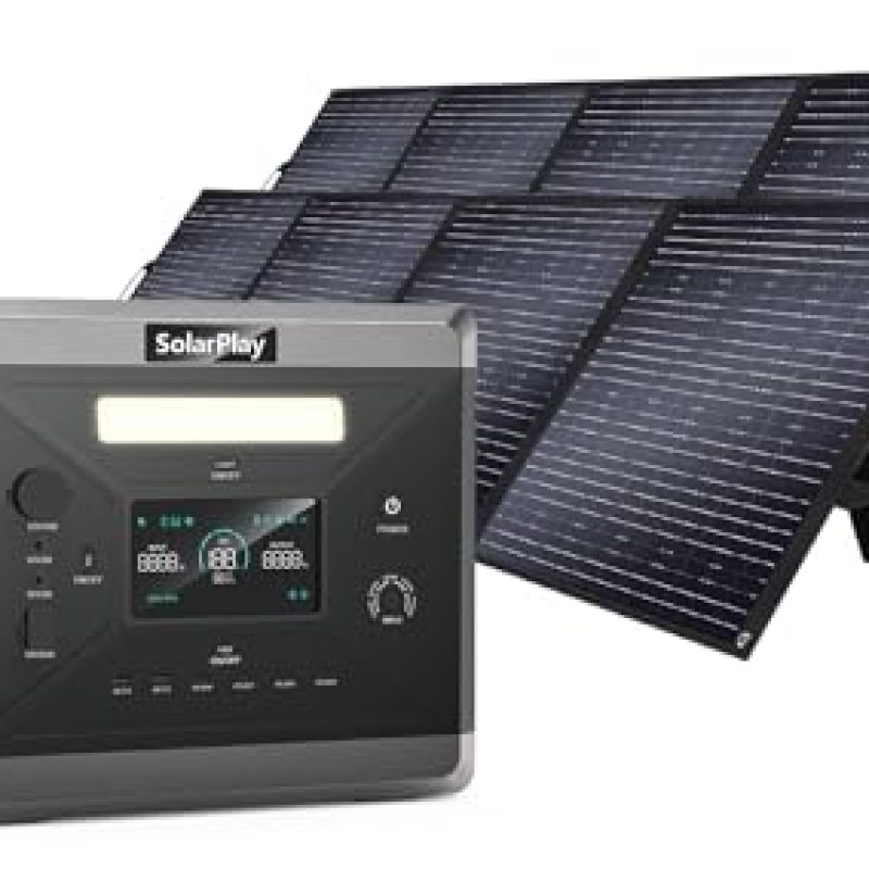 SolarPlay Portable Power Station, 2400W/2160Wh Large Capacity Solar Generator, with 2x200W Solar Panels, 4 AC Outlets (4800W Peak), Emergency Power Station for Home, Camping, Outdoor Battery Backup SolarPlay Portable Power Station, 2400W/2160Wh Large Capacity Solar Generator, with 2x200W Solar Panels, 4 AC Outlets (4800W Peak), Emergency Power Station for Home, Camping, Outdoor Battery Backup