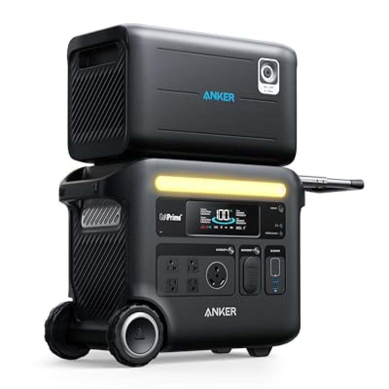 Anker SOLIX F2600 Portable Power Station, PowerHouse 767 and 760 Expansion Battery, 5120Wh LiFePO4 Battery with 4 AC Outlets Up to 2400W, GaNPrime Solar Generator for Home, Outdoor Camping, RV Anker SOLIX F2600 Portable Power Station, PowerHouse 767 and 760 Expansion Battery, 5120Wh LiFePO4 Battery with 4 AC Outlets Up to 2400W, GaNPrime Solar Generator for Home, Outdoor Camping, RV