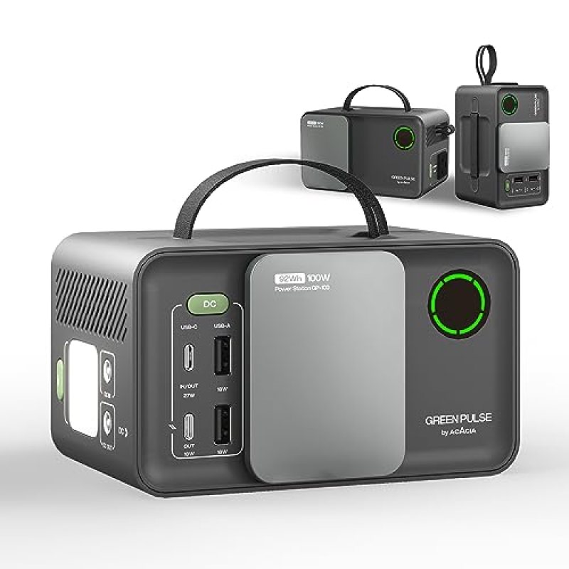 ACACIA 92.16Wh Portable Power Station 25600mAh Camping Solar Generator,Lithium Battery Power with 100W AC,DC,USB QC3.0,PD 3.0,LED Flashlight Solar Power Bank for Home,Camping Emergency, Black ACACIA 92.16Wh Portable Power Station 25600mAh Camping Solar Generator,Lithium Battery Power with 100W AC,DC,USB QC3.0,PD 3.0,LED Flashlight Solar Power Bank for Home,Camping Emergency, Black