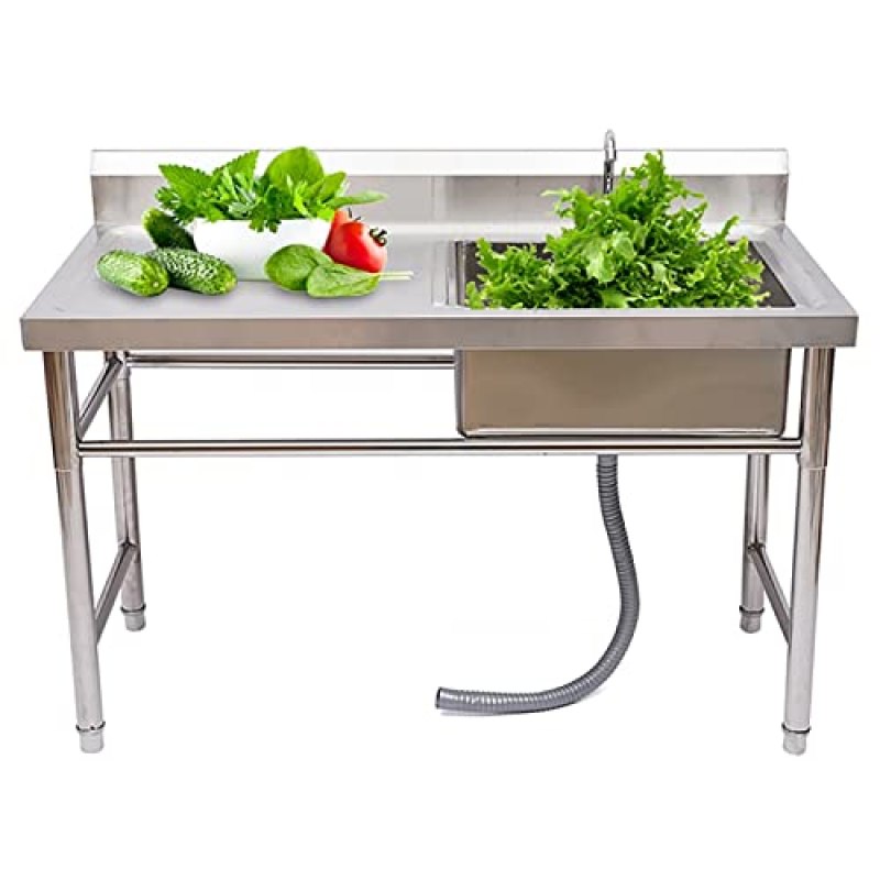 1 Compartment Kitchen Sinks,Stainless Steel Sink,Single Bowl Commercial Sink,Prep & Utility Sink with Large Drain Bowl and Faucet,Portable Handwashing Station(OneColor 100x50x80cm) 1 Compartment Kitchen Sinks,Stainless Steel Sink,Single Bowl Commercial Sink,Prep & Utility Sink with Large Drain Bowl and Faucet,Portable Handwashing Station(OneColor 100x50x80cm)