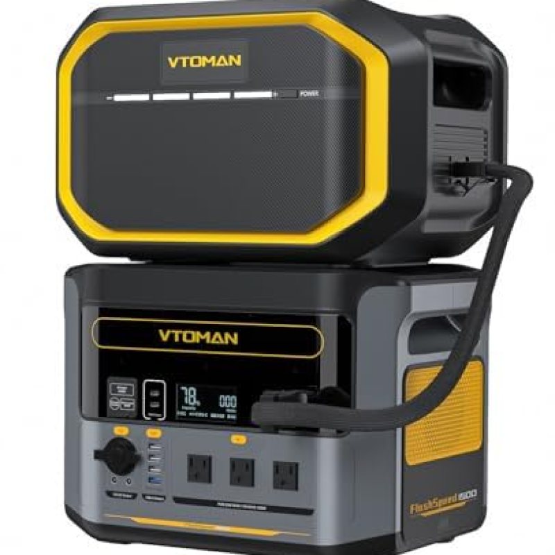 VTOMAN 3096Wh Portable Power Station (Extra Battery Include) 1500W (3000W Peak) LFP Solar Generator 14 Outputs, for Home Backup, Power Outages, Outdoors Camping, RV Emergency(2 Separate Packages) VTOMAN 3096Wh Portable Power Station (Extra Battery Include) 1500W (3000W Peak) LFP Solar Generator 14 Outputs, for Home Backup, Power Outages, Outdoors Camping, RV Emergency(2 Separate Packages)
