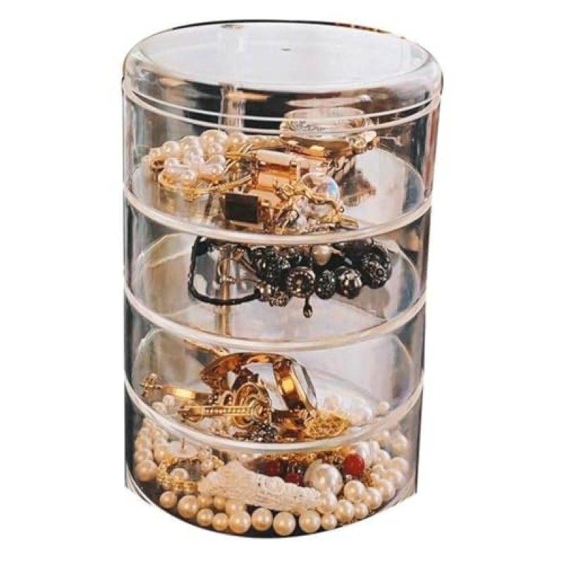 CYYHGD Transparent Acrylic Jewelry Box, Rotating Jewelry Case, Portable Jewelry Storage Box for Women, Jewelry Storage Box, Display Stand (A) CYYHGD Transparent Acrylic Jewelry Box, Rotating Jewelry Case, Portable Jewelry Storage Box for Women, Jewelry Storage Box, Display Stand (A)