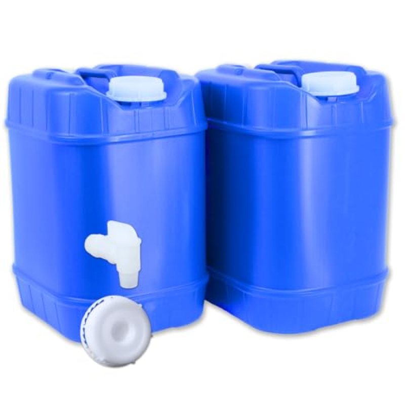 Aguaprep 5-Gallon Stackable Water Storage Containers, 5 Gallons Each w/Lids + Spigot, Easy Fill, Survial Supply Emergency Water Storage for Camping and Disaster Preparedness, RV, 10 Gallon (2 Tanks) Aguaprep 5-Gallon Stackable Water Storage Containers, 5 Gallons Each w/Lids + Spigot, Easy Fill, Survial Supply Emergency Water Storage for Camping and Disaster Preparedness, RV, 10 Gallon (2 Tanks)